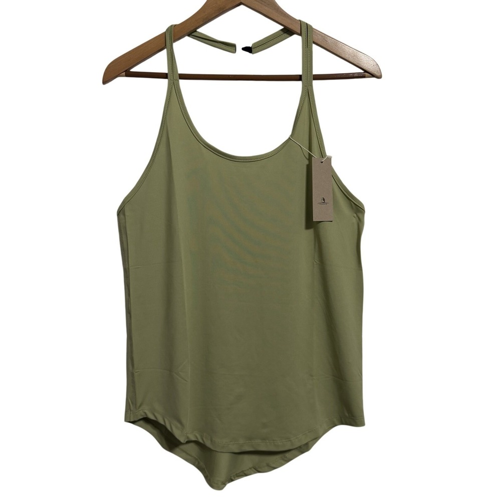 icyzone Womens Sage Green Racerback Tank Top Size S Activewear Yoga Gym Shirt